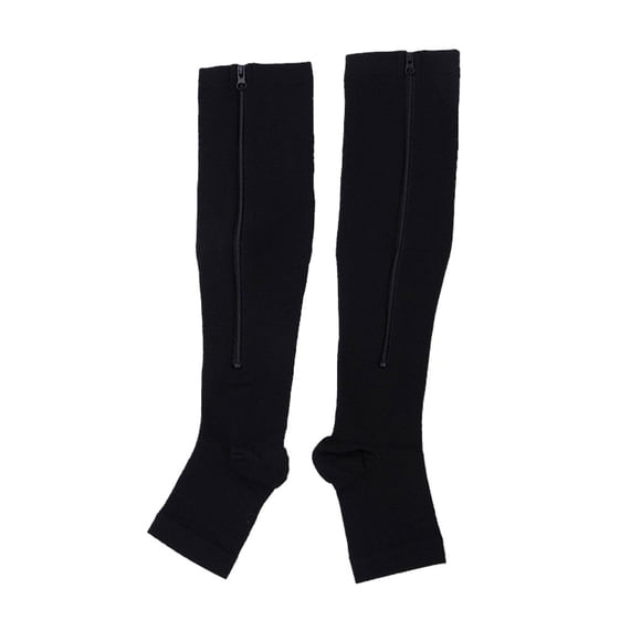 Sonducket Calcetines de compresión transpirables con cremallera Calcetines de compresión con cremallera cómodos y duraderos Medias negro