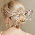 thumbnail image 2 of Unique Bargains 1 Pc Hair Chopstick Classic Retro Style Tassel Hair Hairpin Black Pink White, 2 of 5