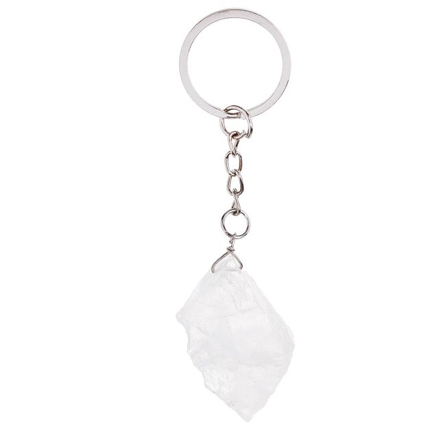 Llaveros de piedras preciosas Crudas Hugo Colgante para bolso color blanco