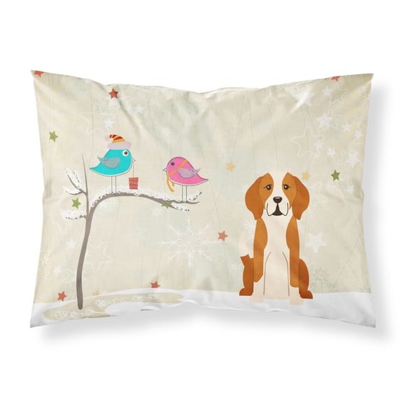 Christmas Presents between Friends English Foxhound Fabric Standard Pillowcase