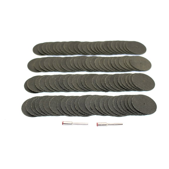 TEMO 100 pc 1-1/2 Inch (38 mm) Reinforced Fiberglass Cutoff Wheel Disc with Two 1/8 Inch (3.2 mm) Mandrel, for Dremel and Compatible Rotary Tools
