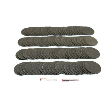 TEMO 100pc 1-1/2 inch (38mm) Reinforced Fiberglass Cutoff Wheel Disc with two 1/8 inch (3.2mm) Mandrel, fit Dremel and Compatible Rotary (Best Cut Off Tool)