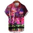 thumbnail image 5 of Camisa hawaiana con estampado 3D de fuegos artificiales de Feliz Año Nuevo para hombre, camisas de manga corta con solapa para vacaciones de verano, blusas casuales cómodas y elegantes, ropa, 5 of 5