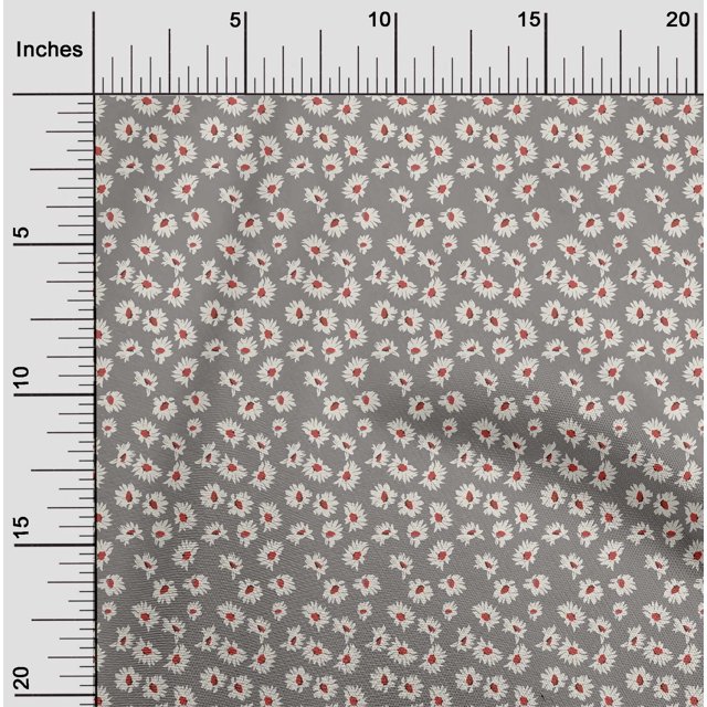 oneOone Polyester Lycra Medium Gray Fabric Artistic Flower Sewing Craft Projects Fabric Prints By Yard 56 Inch Wide