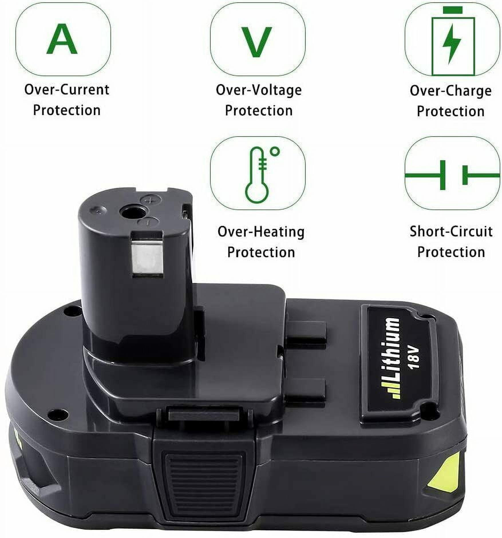 18V Battery for Ryobi ONE+ Cordless Variable-Speed Jet Fan Leaf Blower