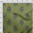 thumbnail image 2 of oneOone Cotton Silk Light Green Fabric Floral Block Sewing Craft Projects Fabric Prints By Yard 42 Inch Wide, 2 of 4