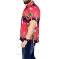 thumbnail image 5 of HAPPY BAY Men's Beach Button Down Funky Santa Claus Party Dress Shirt Vacation Ugly Christmas Tree Hawaiian Gifts shirts for Men S Santa Surf, Pink, 5 of 7