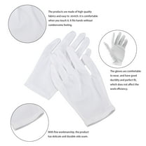 Omeite White Nylon Gloves 8 Pairs per Pack (White)