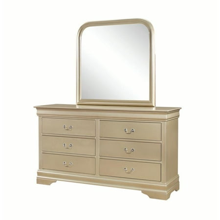 Tropical Island Dresser Mirror - Coaster Company Hershel Louis Philippe Dresser Mirror, Metallic Champagne 38