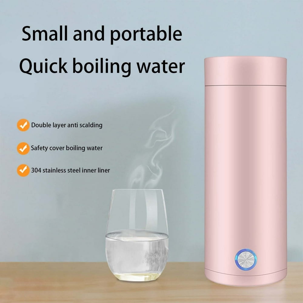 Baweave Portable Electric Kettle for Travel  3-in-1 Mini Car Kettle with Auto Shut-Off  Stainless Steel Water Heater for Tea and Coffee  400ml Capacity White