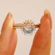 thumbnail image 2 of New Adjustable Sun and Moon Overlapping Wear Ring for Women Girls 2024 Sparkling Couple Rings Set Finger Wedding Jewelry Gifts, 2 of 5
