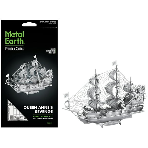 Model Kit Queen Anne's Revenge Ship (Challenging Difficulty) Steel Model Kit by Metal Earth