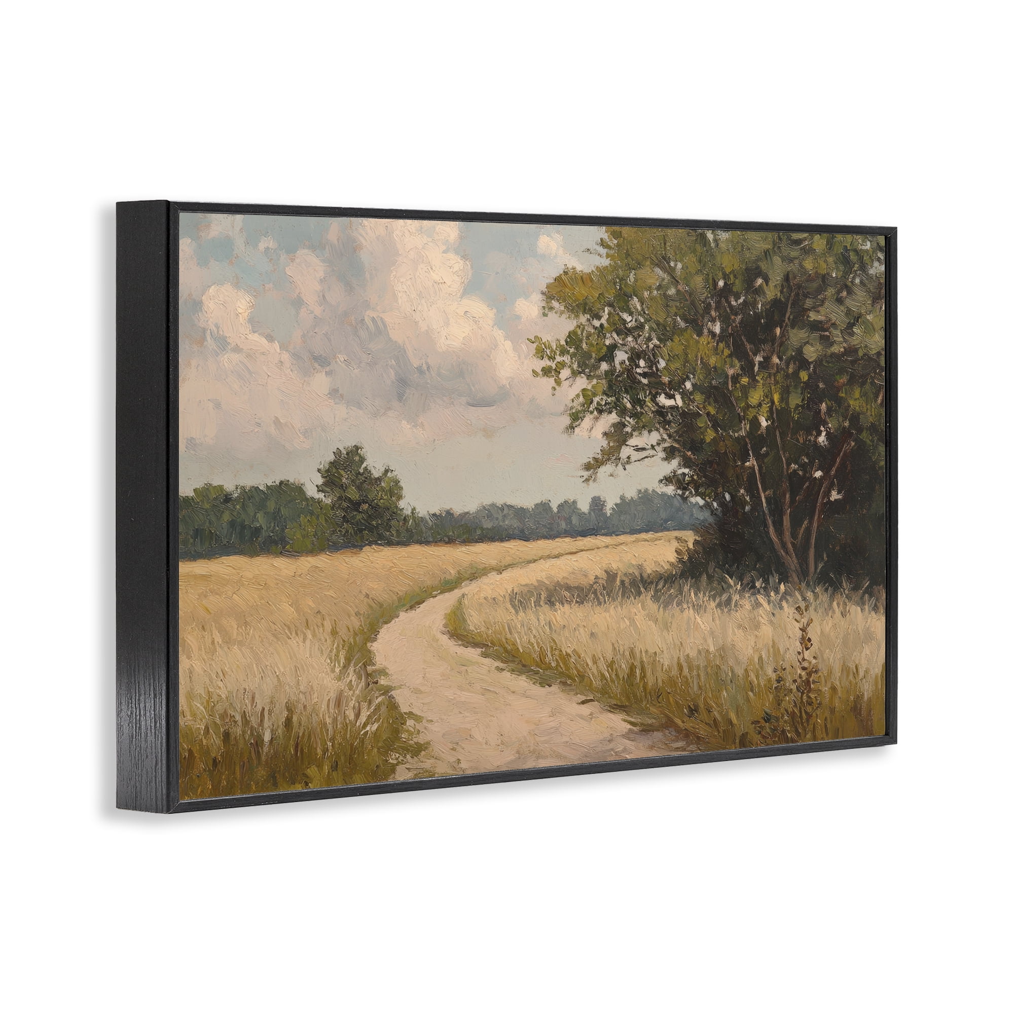 Stupell Industries Peaceful Thinking Path Black Framed Giclee Art, design by Petal Prints Design