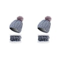 thumbnail image 2 of QualitChoice Winter Caps Decorative Hat Scarf Set Adorable Autumn Crochet Neckerchief Sports Two-piece Stylish Collar Gray 2Set, 2 of 6