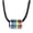 Silver, variant on Rainbow Pride Necklace for Men Women, Stainless Steel Cylinder Pendant Necklace with Braided Leather Cord, LGBTQ Jewelry Gift for Daily Party Pride Month