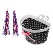 Bike Basket for Kids Front Bike Accessories for Kids Small Woven Wicker Cycling Ages 3-12,