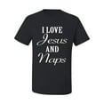 thumbnail image 2 of Wild Bobby I Love Jesus and Naps Inspirational/Christian Men Graphic Tee, Black, Small, 2 of 5