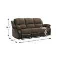 thumbnail image 3 of Lexicon Cranley Traditional Microfiber Double Reclining Sofa in Chocolate, 3 of 5