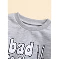 thumbnail image 4 of Toddler Baby Boys Halloween Sweatshirts Long Sleeve Crewneck Cartoon Letter Print Pullover Toddler Fall Clothes, 4 of 8