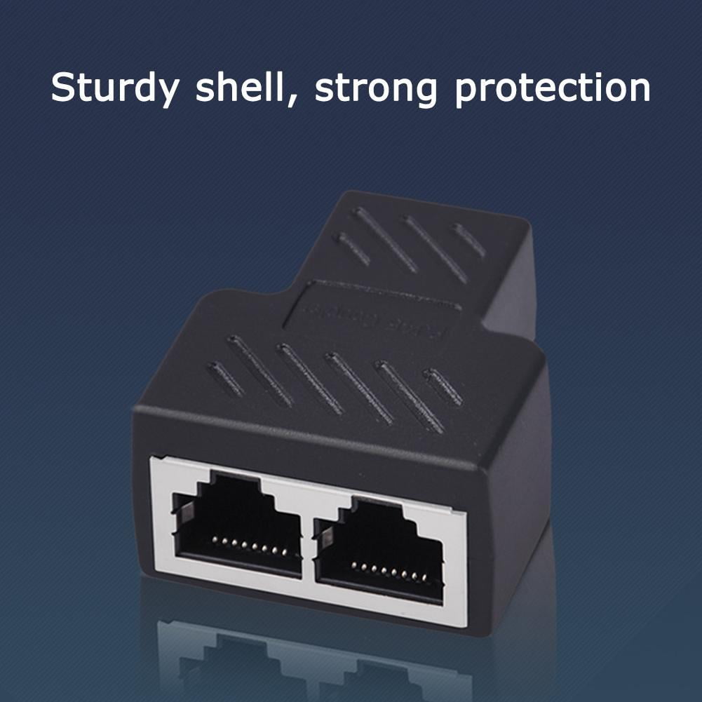 2-Port RJ45 Ethernet Splitter Adapter,LAN Cable Hub for Sharing One Network Outlet