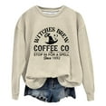 thumbnail image 2 of Witches Brew Coffee Halloween Sweatshirts for Women Long Sleeve Crewneck Funny Witch Graphic Sweatshirt Pullover Tops, 2 of 4