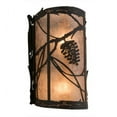 thumbnail image 2 of Meyda Tiffany 177971 Whispering Pines Left 2 Light 13" Tall Wall Sconce - Satin Black, 2 of 5