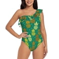thumbnail image 2 of Yiaed Pineapples1 Print Women One Piece Swimsuits Tummy Control One Shoulder Bathing Suits Pattern Ruffle Swimwear-XX-Large, 2 of 8