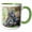 Green/White, variant on 3drose, Two Juvenile Vervet Monkey Fighting, Lake Manyara Np, Tanzania, 15oz Mug