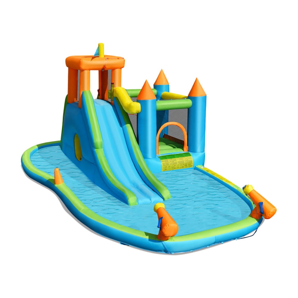 Aimee Lii Inflatable Water Slide with Bounce House and Splash Pool without Blower for Kids, Kids Bounce House Water Slide