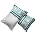thumbnail image 3 of BedDecor Elegance in Every Stitch: Geometric Embroidery Cotton Duvet Cover Set: King/California King Size, Teal, 3 of 5