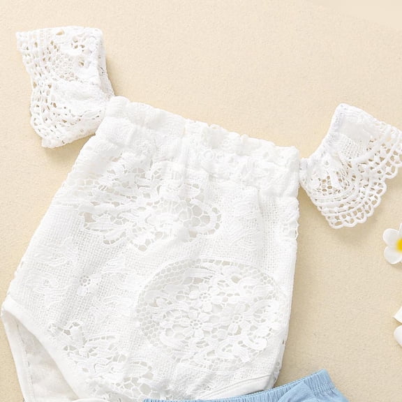 Vedolay Girls Shorts Sets Outfits Girls Outfits Summer Short Sleeve T-Shirt and Shorts Sets,White 0-6 Months