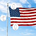 thumbnail image 4 of Jmlwlzx 5/16" x 66 ft Wire Center Flagpole Rope, White Braided Polyester Flagpole Halyard Rope with 2 Pieces Stainless Steel Snap Hooks, Solid Rope for Flagpole, 4 of 7