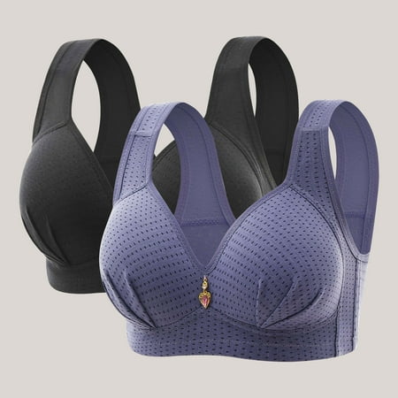 Floral Embroidered Bralette 2 Pack Wireless Bras Support and Lift Sexy Seamless Push Up Bra Padded Soft Underwire T-Shirt Bras Bralette Everyday Underwear for Seniors Buy Again My Orders 44