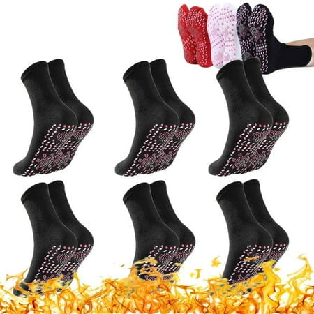 

6 Pairs Tourmaline Slimming Health Sock Tourmaline Acupressure Self-Heating Shaping Socks Magnetic Self-Heating Socks Foot Massage Thermotherapeutic Sock