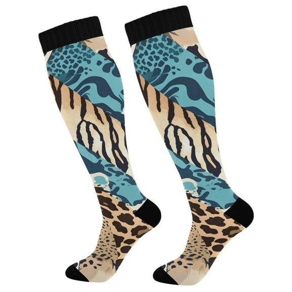 joogoo Leopard Print Long Socks Women Men Knee High Sock