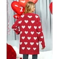 thumbnail image 3 of Drvitor Valentines Cardigans for Women Heart Printed Open Front Cardigans Casual Loose Mid-Length Cardigan Sweaters, 3 of 8
