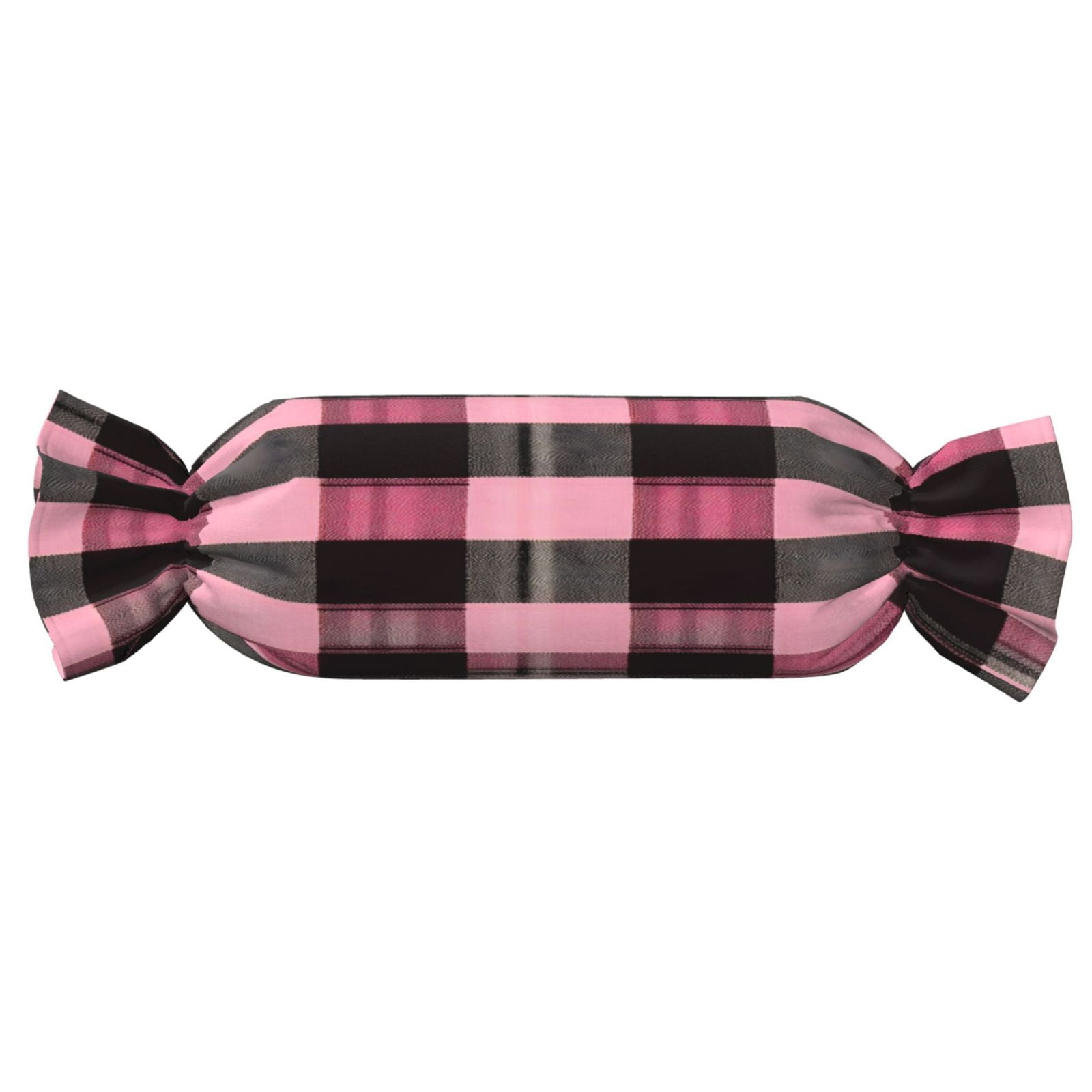 Candy Throw Pillow Travel Cervical Pillow Cylindrical Neck Body Cushion With Insert For Bed Couch Home Decor 9.8x24.4in Hotpink Buffalo Plaid Check Tartan Scotland_4