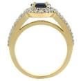thumbnail image 2 of 14K Yellow Gold Natural Blue Sapphire Halo Ring Oval 8x6 mm with Diamond Accents, size 5, 2 of 4
