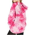 thumbnail image 5 of ATOGUTA Girls Fleece Lined Hoodie Size 5T-15 Thick Graphic Tie Dye Sweatshirt with Pocket Cute Pullovers Tops Hot Pink, 5 of 5