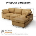 thumbnail image 2 of 100" L-Shaped Modular Sofa, Cat-Scratch-Resistant Faux Leather, with Hidden Storage, 2 of 8