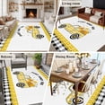 thumbnail image 6 of Yellow Truck 5'x7' Area Rug, Spring Bees Daisy Honey Black Buffalo Lattice Washable Non-Slip Soft Rugs, Low-Pile Large Carpet for Living Room Bedroom Dining Room, Non-Shedding Accent Rug, 6 of 9
