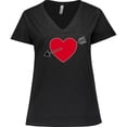 thumbnail image 3 of Inktastic Valentines Day Heart Arrow Women's Plus Size V-Neck T-Shirt, 3 of 5
