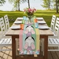 thumbnail image 4 of Table Runners 90 Inches Long Dress Scarves, Easter Bunny Farmhouse Coffee/Dining/Kitchen Table Runner for Living Room, Cute Rabbit Eggs Flowers Colorful Wood Plank 13x90 Inch, 4 of 9