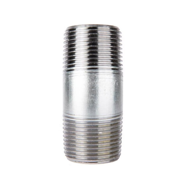 Nipple STZ Industries, acero galvanizado, 3 pulgadas de largo, 1-1/4 pulgadas de profundidad