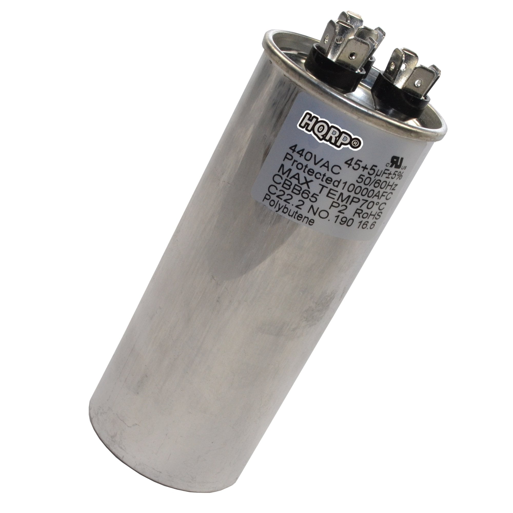 HQRP 45uf 5uf 370440V Dual Run Capacitor for Air Conditioning Heat Pump plus HQRP Coaster