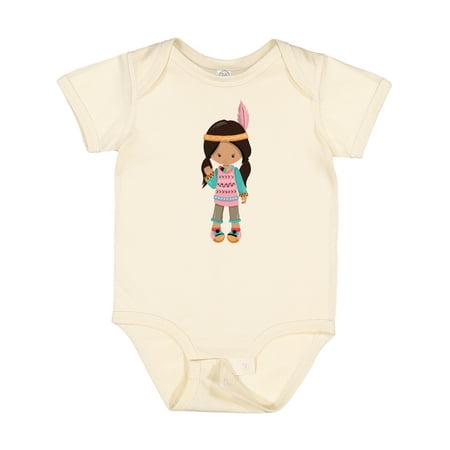 

Inktastic Native American Girl Cute Girl Brown Hair Gift Baby Girl Bodysuit