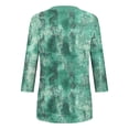 thumbnail image 4 of 3/4 Length Sleeve Womens Tops Dressy Casual Plus Size Blouses Gradient Large V-neck Three Quarter Sleeve Solid Color (Size:L-5XL), 4 of 5