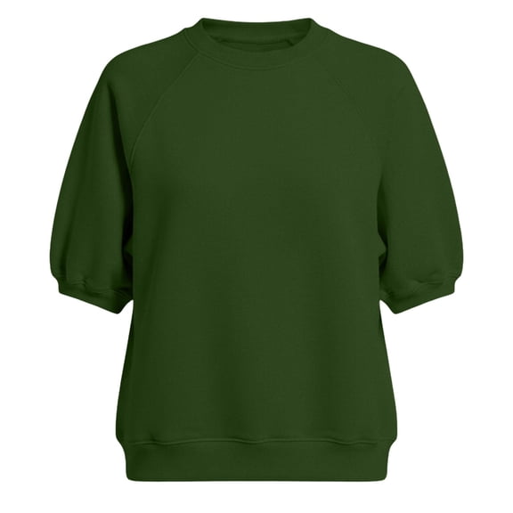 Hiiko Oversized Sweatshirt for Women Solid Lightweight Half Sleeve Crewneck Pullover Tops