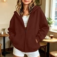 thumbnail image 2 of Girls Zip up Hoodies Size 10-12 OverSized Fall Sweatshirts Zip Up Hoodie Casual Jackets Y2k Fashion Outfits Winter Clothes 2026 Back to School Outfits (Coffee,9-10 Years), 2 of 6