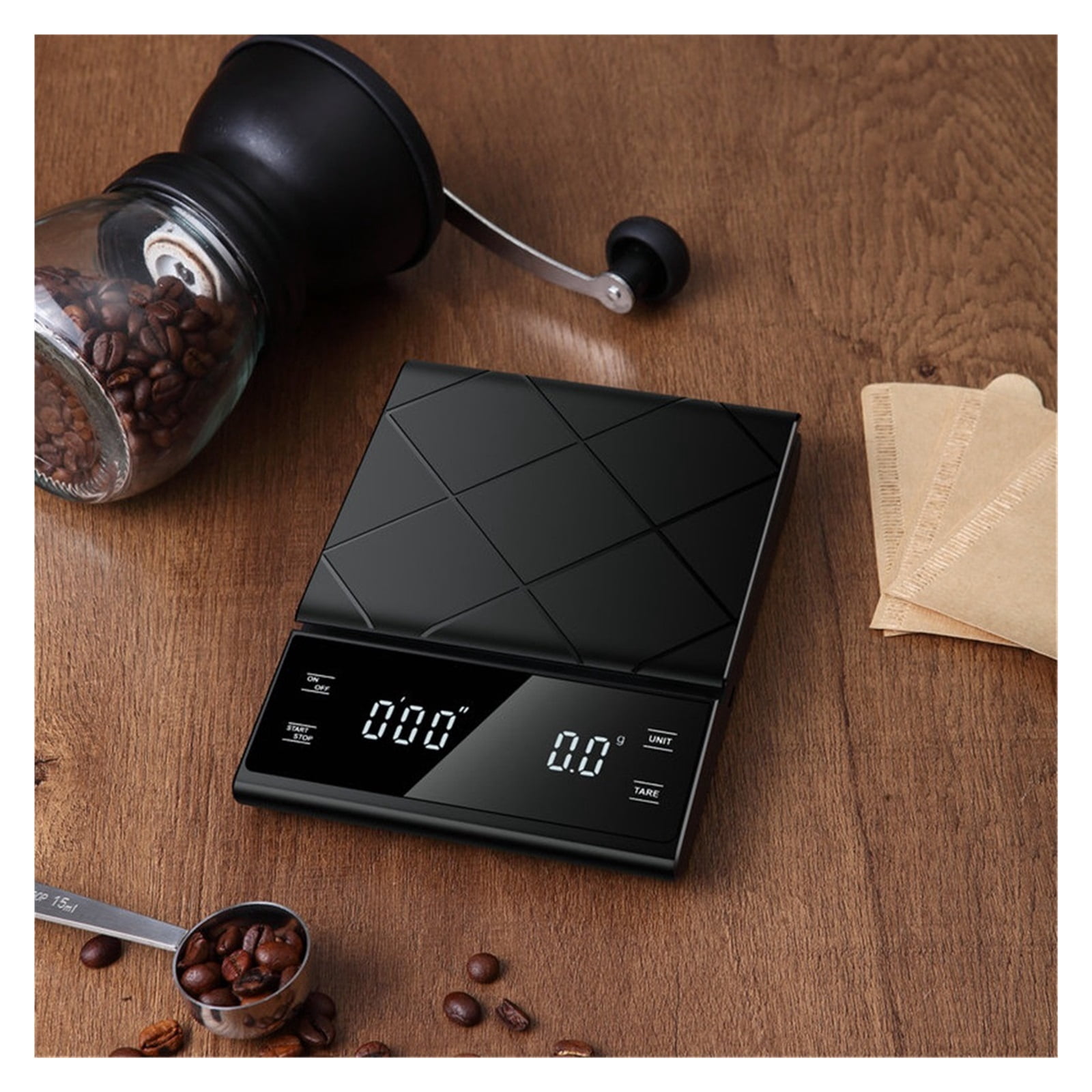 Coffee Scale, Timer Function, Digital Display, Maximum Weighing 3kg, Accuracy 0.1g Food Kitchen Scale Gram Weight Small Balance ,Smart Design